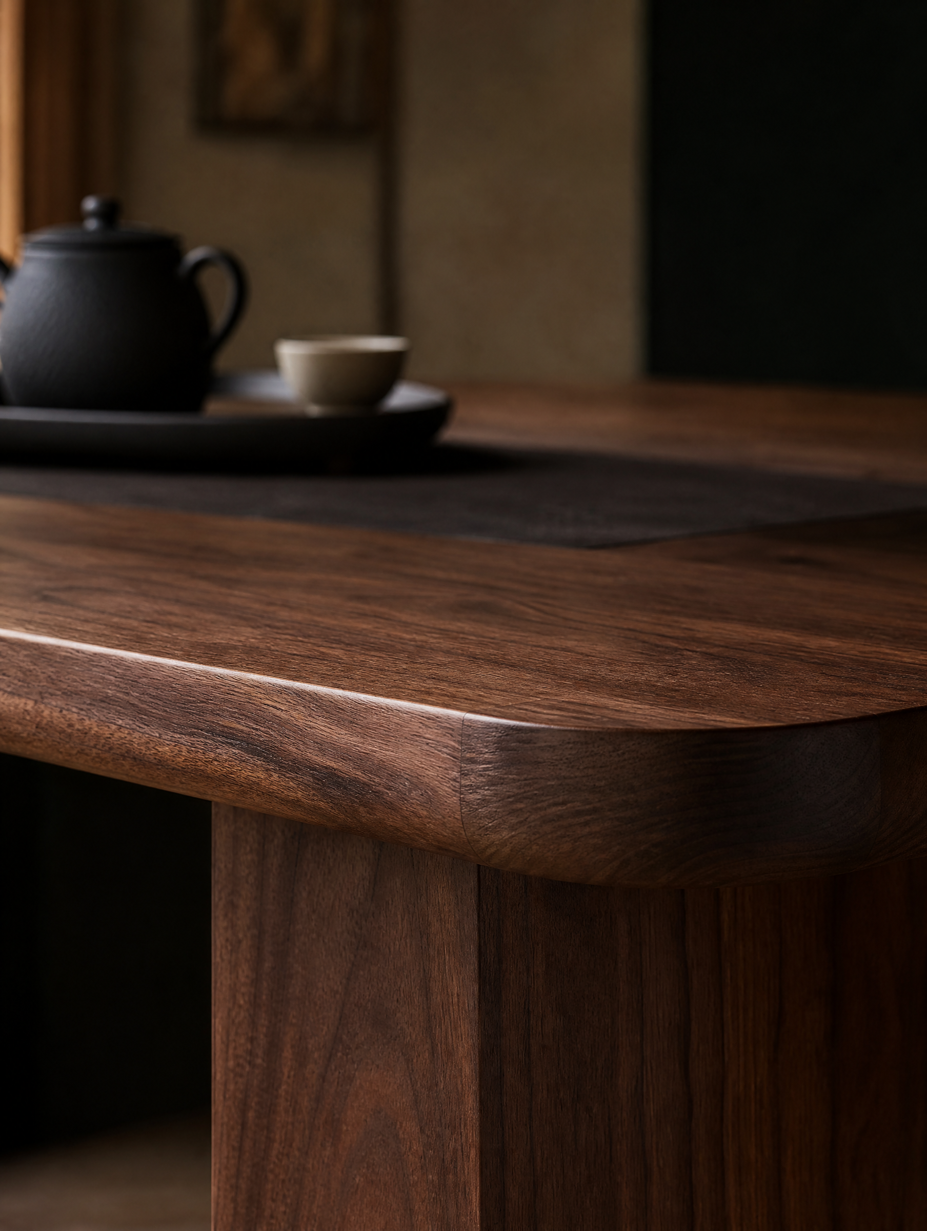 American black walnut surface and edge detail